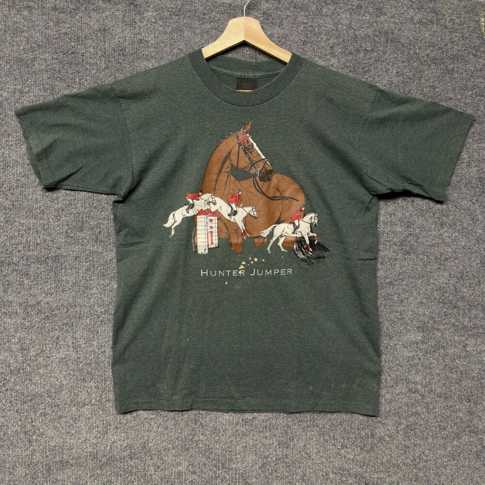 Vintage Tennessee River Hunter Jumper Horse Graphic T Shirt Men XL Equestrian in